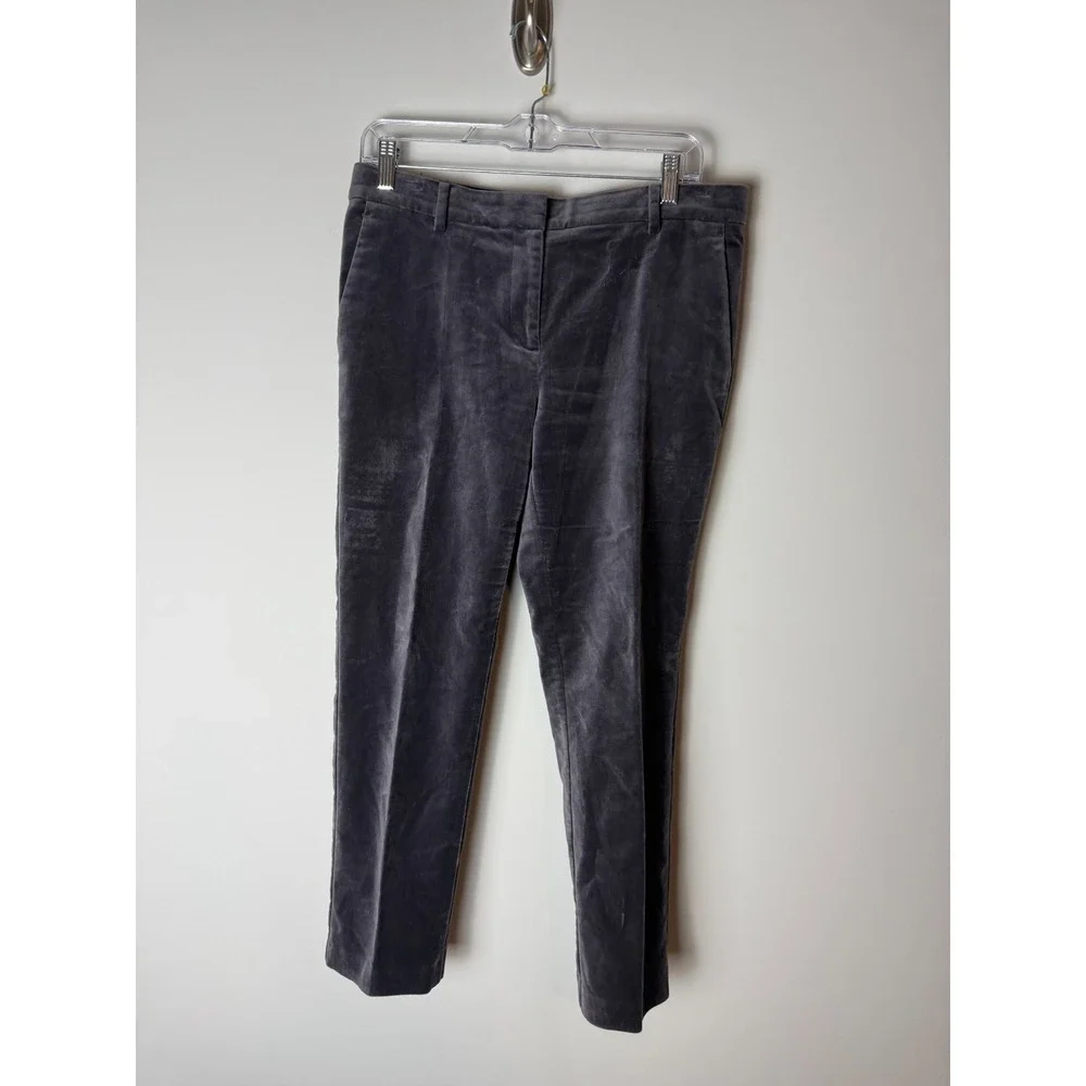 Ann Taylor Trouser-Fit Pants Women's 6‎ Dark Grey Velvet/Corduroy